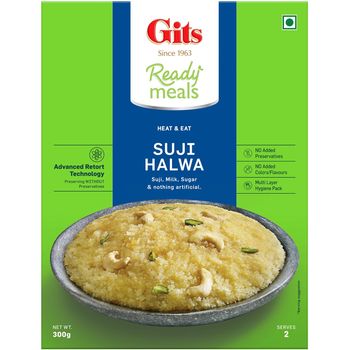 Gits Ready Meals Suji Halwa Suji Milk Sugar 300g