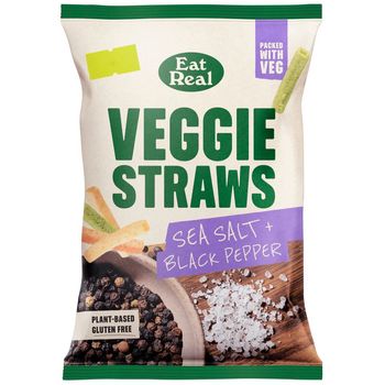 Eat Real Sea Salt - Veggie Straws, Sea Salt + Black pepper 110g