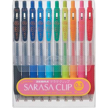 Zebra Sarasa Clip 0.5mm Gel Pen Set of 10 Colors 69g