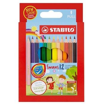STABILO SWANS COLOUR PENCILS 12'S SHORT