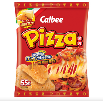 Calbee Potato Chips Spicy Melty Cheese Pizza Flavour 55g
