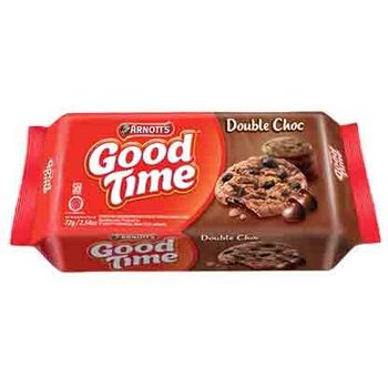 Arnott's Good Time Cookies Chocochips Double Choc 72g
