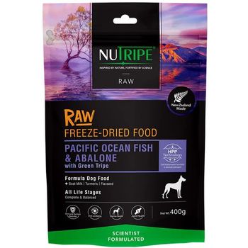 Nutripe Dog Raw Freeze Dried Pacific Ocean Fish & Abalone with Green Tripe 400g