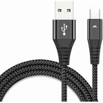 Premium Braided Micro Usb Fast Charge Cable LED 5V 2.4A 1.2m Black