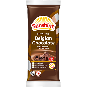 Sunshine Enriched Chocolate Wholemeal Cream Bun 65 g