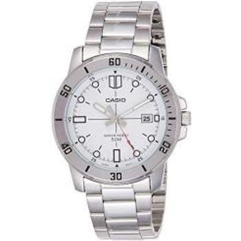 Casio Mtp-vd01d-7ev Men's Enticer Stainless Steel White Dial Casual Analog Sporty Watch