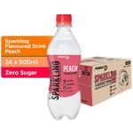 Pokka Sparkling Water Lemon/Peach Zero Sugar 24 x 500ml Carton