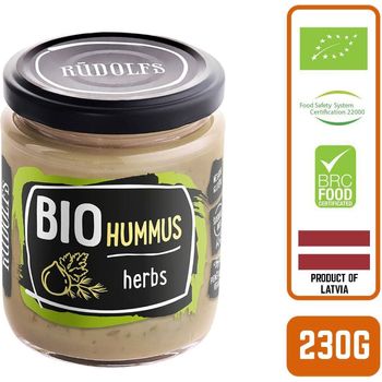 Rudolfs Organic Hummus with Herbs 230g