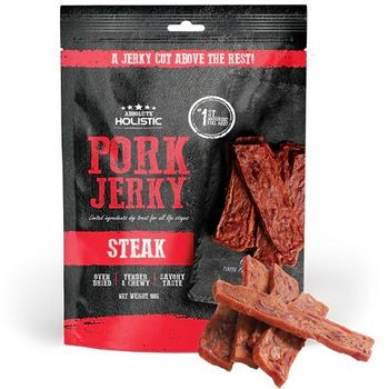 Absolute Holistic Dog Treats Pork Jerky Steak 100g