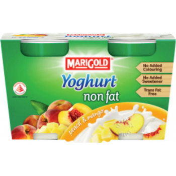 Marigold Non Fat Yoghurt Peach And Mango 2 x 140g