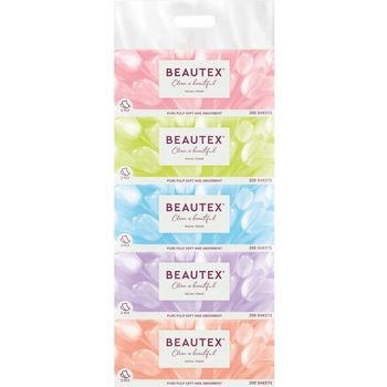 Beautex 2ply Box Tissue 5 X 200 Sheets