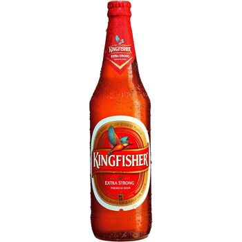 Kingfisher Premium Extra Strong Lager Beer Quart Bottle 650ml