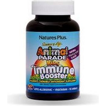 NaturesPlus Animal Parade Source of Life Kids Immune Booster Chewable Tropical Berry Flavor 90 Animal Shaped Tablets Whole Foods Supplement with Vitamin C A and E 45 Servings