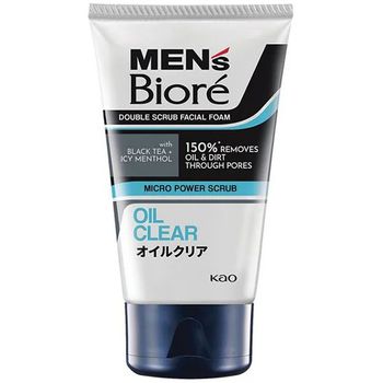 Biore Men's Cool Oil Clear Double Scrub Facial Foam 100g