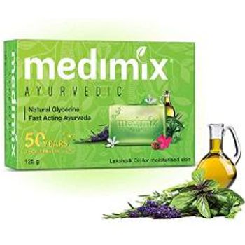 Medimix Herbal Handmade Ayurvedic Soap With Natural Glycerine With Lakshadi Oil For Dry Skin 125g