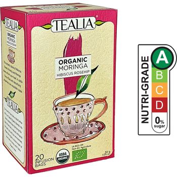 Tealia Moringa Hibiscus Rosehip Infusion Tea Bags (Organic) 30gm