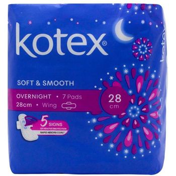 Kotex Soft And Smooth Overnight Wing 28cm 7pcs