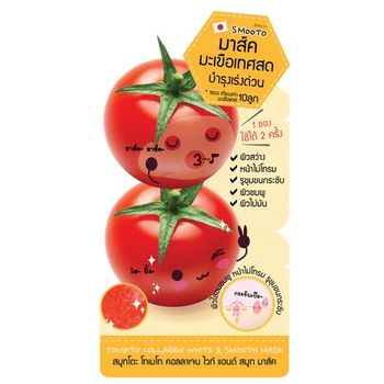 Smooto Tomato Collagen White And Smooth Facial Mask 10g