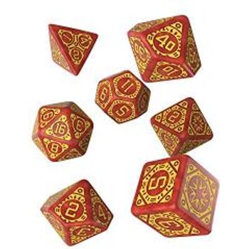 Q Workshop Starfinder Dawn of Flame RPG Ornamented Dice Set 7 Polyhedral Pieces