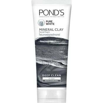 Ponds Pure White Mineral Clay Face Cleanser Scrub Charcoal 90g