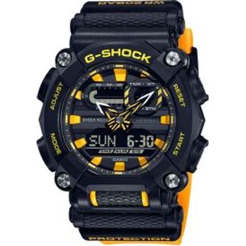 Casio Shock Resin Band Analog Digital Watch For Women Black And Orange