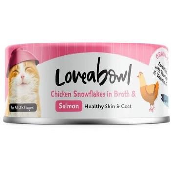 Loveabowl Cat Canned Food Chicken Snowflakes With Salmon In Broth 70g