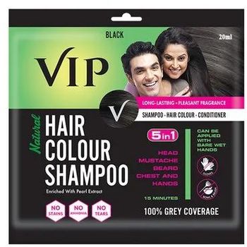 VIP Hair Colour Shampoo Black 20ml x 2packs