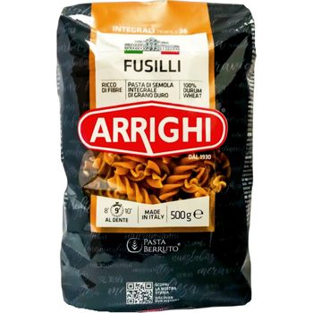 Arrighi Italian Wholemeal Fusilli Pasta 500g