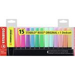 Stabilo Boss Original Deskset of 15 Assorted Colours