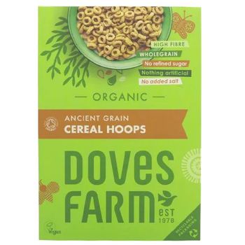 Doves Farm (Freee) - Organic Breakfast Cereal, Ancient Grain Cereal Hoops (300g) | Exp: 19/03/26