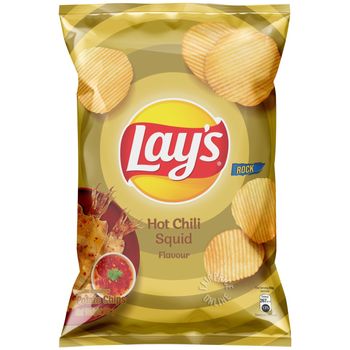 Lay's Ridged Potato Chips Hot Chilli Squid