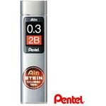 Pentel Ain Stein Pencil Lead 0.3mm 2B 15pcs