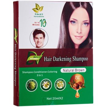 Bioherbs Naturals Hair Darkening Shampoo Natural Brown 2 x 20ml