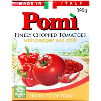 Pomi Finely Chopped Tomatoes With Pepper And Chilli 390g