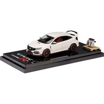 Hobby Japan Honda Civic Type R FL5 Championship White w/Engine Display Model Diecast Car