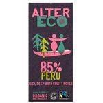Alter Eco - Organic Dark Chocolate, Dark Chocolate 85% Cacao Peru (100g)