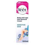 Veet Hair Removal Cream Sensitive Skin With Aloe Vera Vitamin E 100ml