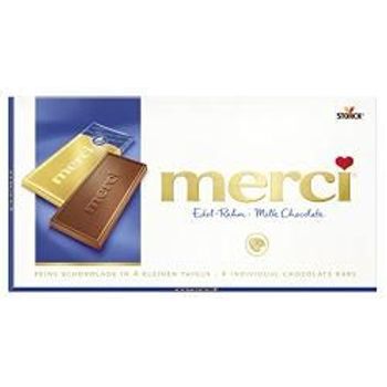 Merci Fine Milk Chocolate 4 Individual Bars 100g