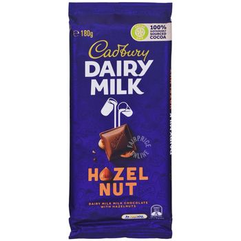 Cadbury Dairy Milk Chocolate Block Hazelnut 180g