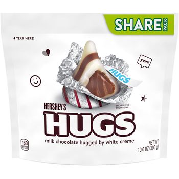 Hershey's Kisses Hugs Milk Chocolate White Creme Swirl Candy 300g