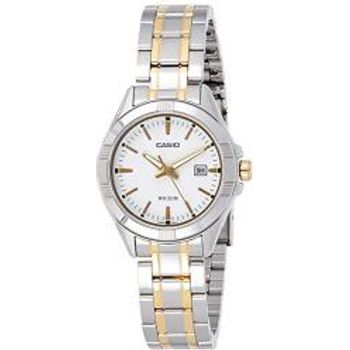 Casio Women's Ltp1308sg-7av Silver Stainless-steel Quartz Watch With White Dial