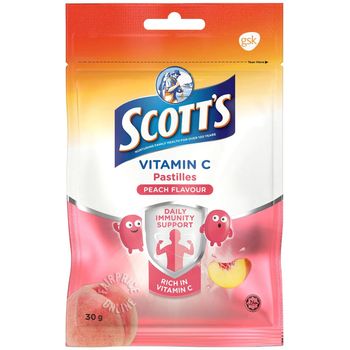 Vitamin C Pastilles Peach 15's Scott