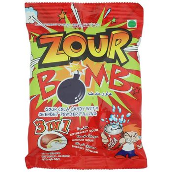 Zour Bomb Sour Candy Cola with Sherbet Powder 3 in 1 Extremely Medium 110g