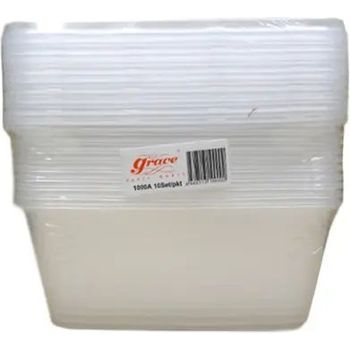 Grace 1000A Rectangle Container with Lid 10S