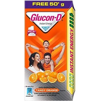 Glucon D Orange Flavoured Glucose Based Beverage Mix 125g