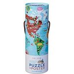 Crocodile Creek 2874-3 Piece Plus Poster World Cities Jigsaw Floor Puzzle 19 Inches X 13 Inches