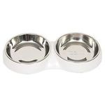Catit Double Cat Food Bowl White