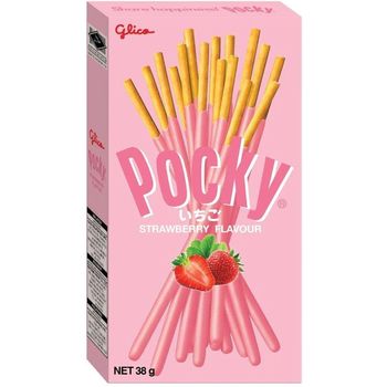 Glico Pocky Strawberry Cream Covered Biscuit Sticks 45g x 5pcs