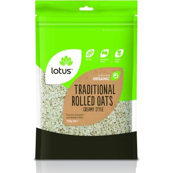 Lotus Organic Creamy Style Rolled Oats 750g