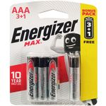 AAA Energizer Max Battery Promo Pack of 4 Pcs 100g